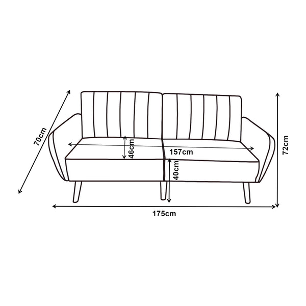 Schlafsofa Malå mit Liegefunktion 175x70x72 cm Grau [en.casa]