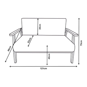 2-Sitzer Polstersofa Kinda 121x69x75 cm Grau [en.casa]