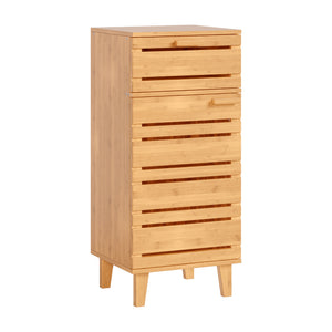 Badezimmerschrank Epind 75x33x30 cm Bambus Natur [en.casa]