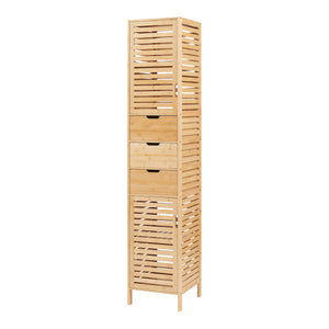 Hochschrank Boksereys 180x35x35 cm Bambus [en.casa]