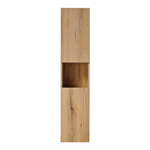 Hochschrank Skelbolu 140x30x25 cm Eichenoptik [en.casa]