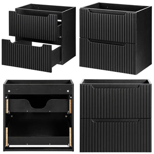 Doppelwaschtisch Skelbolu 120x72x40 cm Schwarz [en.casa]