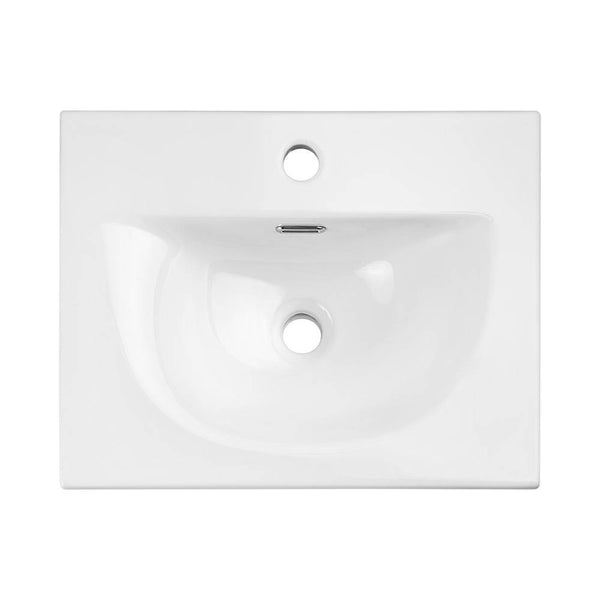 Waschtisch Skelbolu 50x57x39 cm LED-Spiegel Eicheoptik [en.casa]