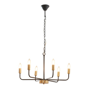 Kronleuchter Bishop Metall Schwarz/Messingfarben [lux.pro]
