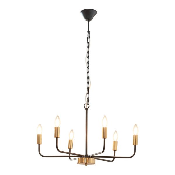 Kronleuchter Bishop Metall Schwarz/Messingfarben [lux.pro]