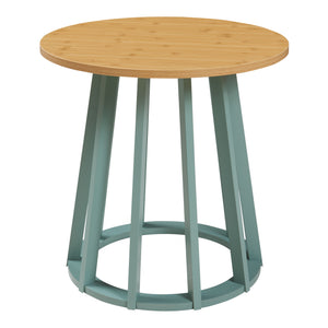 Beistelltisch Lensuu 48xØ48 cm Pastellgrün/Eiche [en.casa]