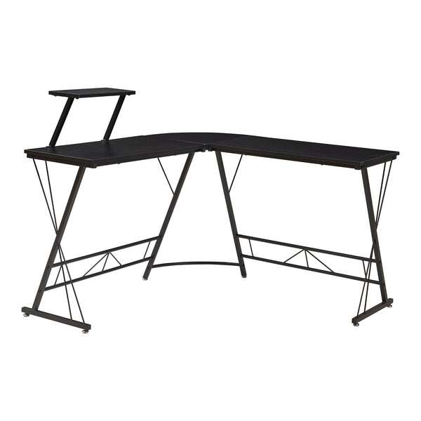 Schreibtisch Yremso L-förmig 122x122x98 cm Schwarz [en.casa]