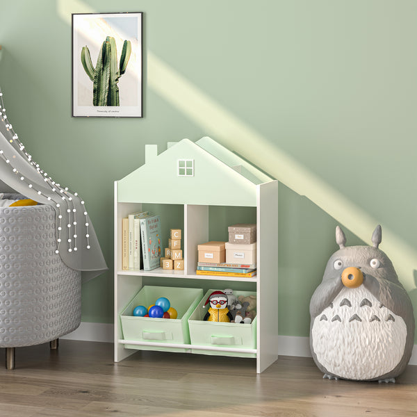 Kinderregal Vipsali 90x60x27 cm Mintgrün/Weiß [en.casa]