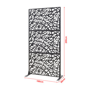 Indoor Trennwand Poskind Stahl 200x100x50 cm Schwarz [casa.pro]