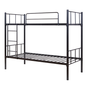 Metall-Etagenbett Berimma 90x200 cm Schwarz [en.casa]