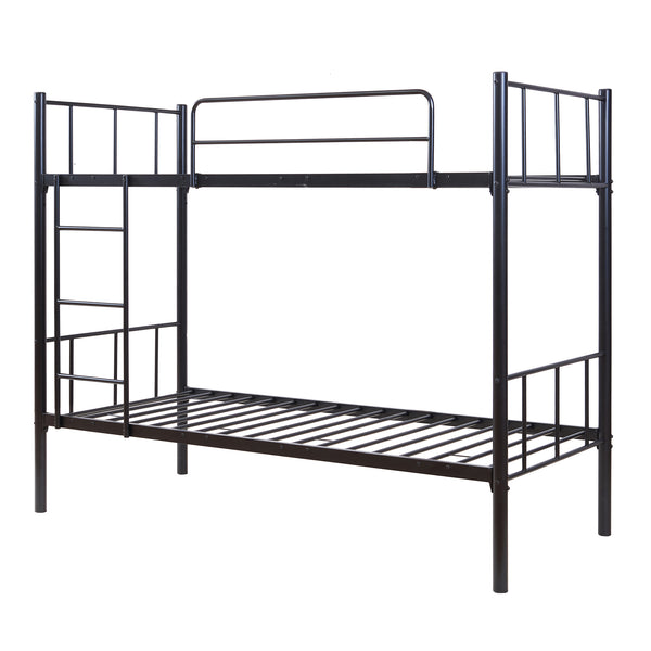 Metall-Etagenbett Berimma 90x200 cm Schwarz [en.casa]