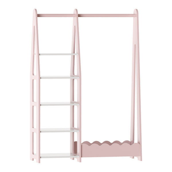 Kindergarderobe Vestnes 114x77x30 cm Cotton Candy/Weiß [en.casa]