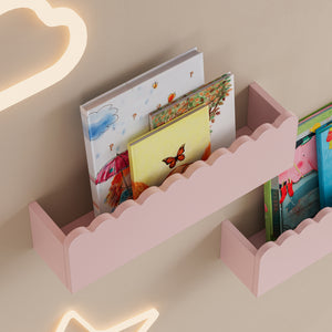 Kinder-Wandregal 2er Set Vestnes 40x10x10 cm Cotton Candy [en.casa]