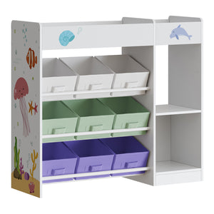 Kinderregal Farusa 80x90x30 cm Aqua Dream Motiv [en.casa]