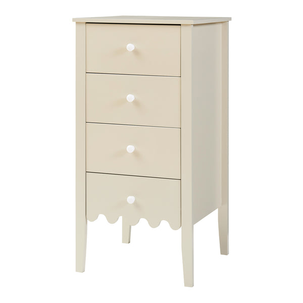 Kommode Luspoo mit 4 Schubladen 82x40x40 cm Cremeweiß [en.casa]