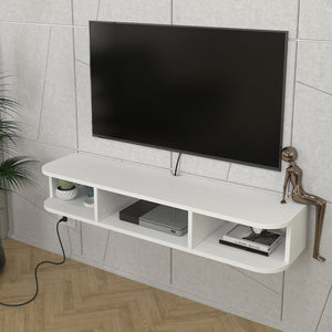 TV-Lowboard hängend Oundsvas 120x30x19 cm Weiß [en.casa]