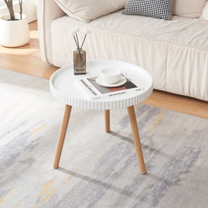 Beistelltisch Bongard Ø50x45 cm Weiß [en.casa]