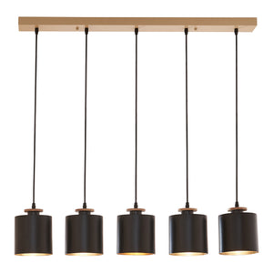 Hängeleuchte Posdand 130x90x14 cm Holz/Schwarz [lux.pro]