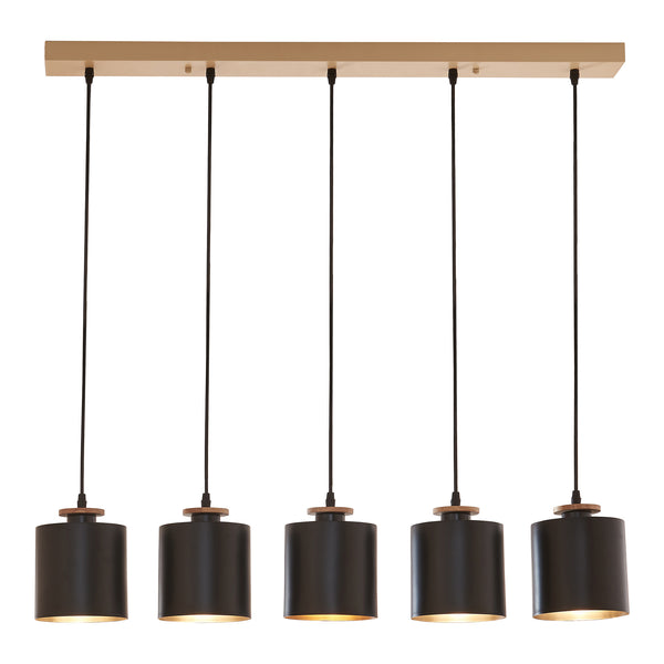 Hängeleuchte Posdand 130x90x14 cm Holz/Schwarz [lux.pro]