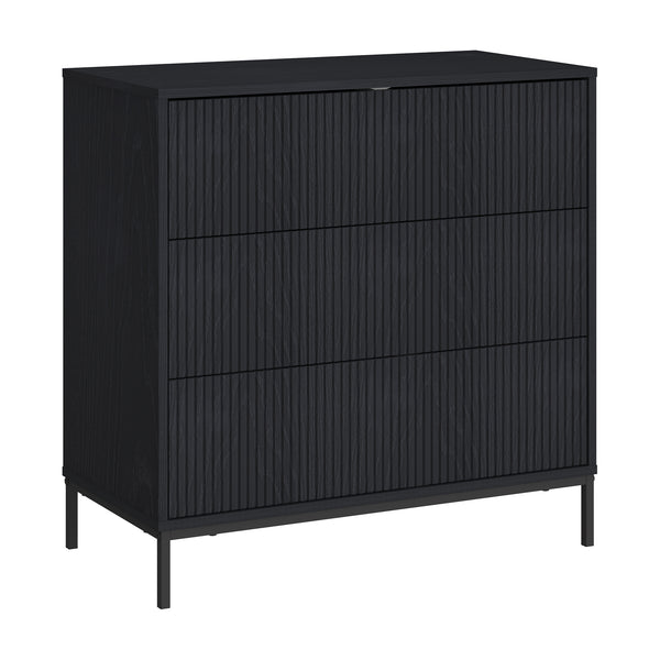 Kommode Nykapin 80x80x40 cm Schwarz [en.casa]