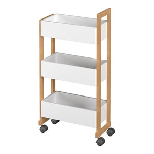 Rollwagen Varulta 80x41x20 cm Natur/Weiß [en.casa]