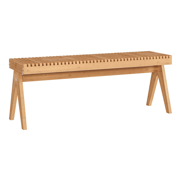 Sitzbank Lasdarvoo 120x35x45 cm Bambus Natur [en.casa]