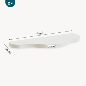 Kinder-Wandregalset 2-tlg. Sirlstalo 57x19x3 cm Weiß [en.casa]
