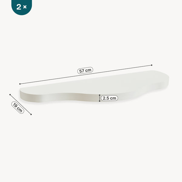 Kinder-Wandregalset 2-tlg. Sirlstalo 57x19x3 cm Weiß [en.casa]
