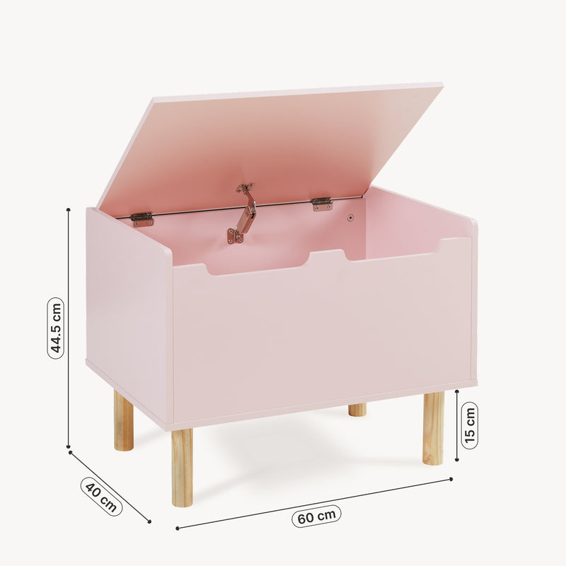 Maßskizze Spielzeugkiste Virer 60x40x45 cm Rosa [en.casa]