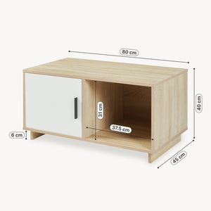 Couchtisch Kenta 80x45x40 cm Sonoma-Eicheoptik/Weiß [en.casa]