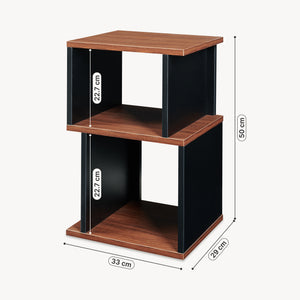 Beistelltisch Trond 50x33x29 cm Schwarz/Walnussoptik [en.casa]