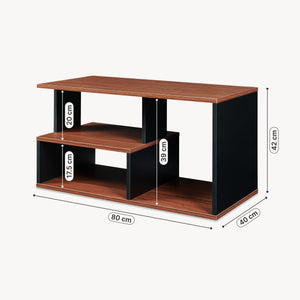 Couchtisch Trond 80x40x42 cm Schwarz/Walnuss [en.casa]