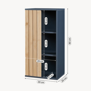 Hängeschrank Svanes 60x30x20 cm Dunkelgrau/Natur [en.casa]