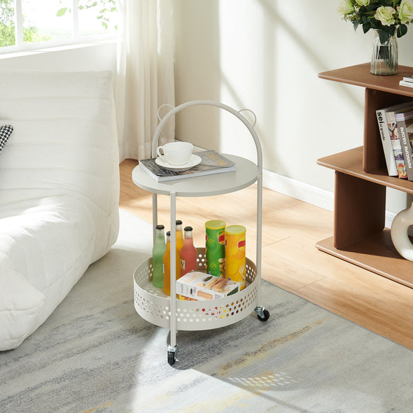 Servierwagen Jässaatka Stahl 76x40 cm Grau [en.casa]