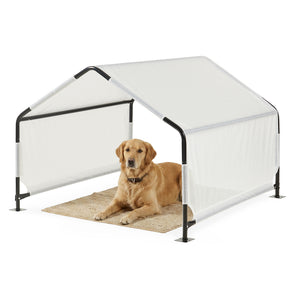 Outdoor Hundezelt Valevali 122x122x90 cm Schwarz/Weiß [en.casa]