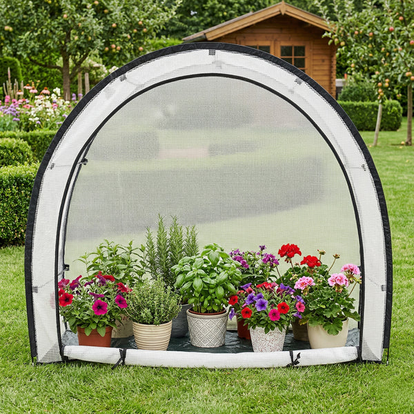 Tomatengewächshaus aus Folie Larshasas 180x80x170 cm Transparent [en.casa]