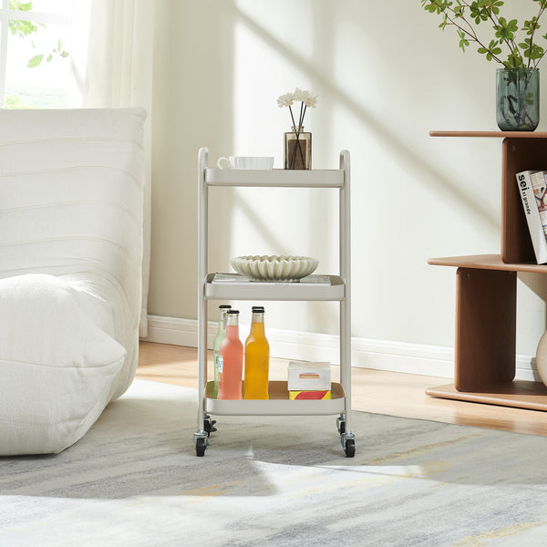 Servierwagen Kelevn 67x33x31 cm Stahl Grau [en.casa]