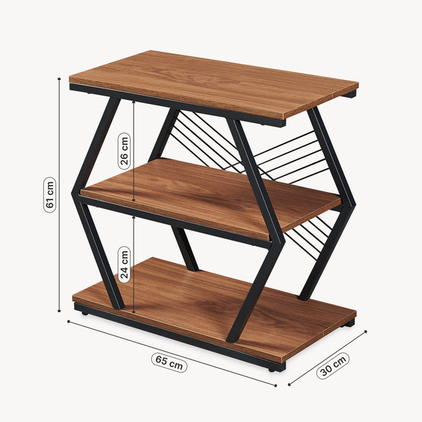 Beistelltisch Nolarg 65x30x61 cm Schwarz/Walnussoptik [en.casa]