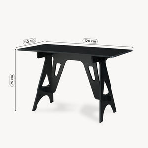 Schreibtisch Bostenenna 120x60x75 cm Schwarz mit Holzmaserung [en.casa]