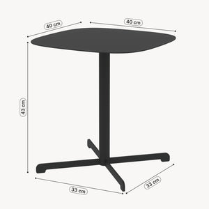 Outdoor Beistelltisch Foggia 43x40x40 cm Stahl Anthrazitgrau [casa.pro]