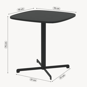 Outdoor Bistrotisch Foggia 75x70x70 cm Stahl Anthrazitgrau [casa.pro]