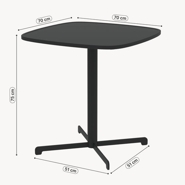 Outdoor Bistrotisch Foggia 75x70x70 cm Stahl Anthrazitgrau [casa.pro]