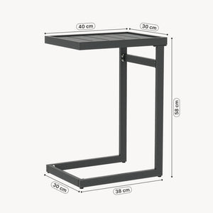 Outdoor Beistelltisch Gaby Stahl 58x40x30 cm Anthrazitgrau [casa.pro]