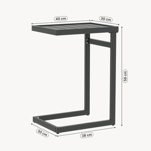 Outdoor Beistelltisch Gaby Stahl 58x40x30 cm Anthrazitgrau [casa.pro]