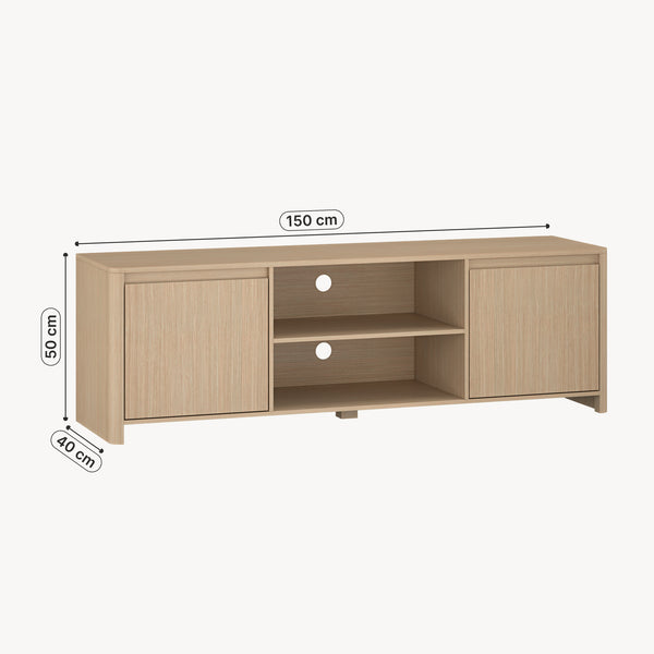 Fernsehschrank Takranmaa 150x40x50 cm Eicheoptik [en.casa]