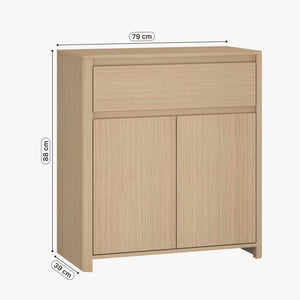 Beistellschrank Takranmaa 88x79x39 cm Eicheoptik [en.casa]