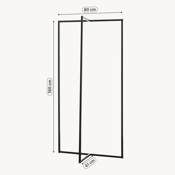 Garderobenständer Norjad 160x80x41 cm Metall Schwarz [en.casa]