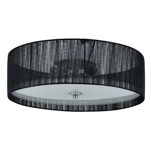 Deckenleuchte Helena 3x E27 Ø40x12 cm Organza Schwarz/Weiß lux.pro