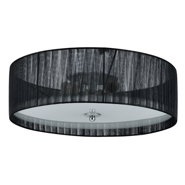 Deckenleuchte Helena 3x E27 Ø40x12 cm Organza Schwarz/Weiß lux.pro