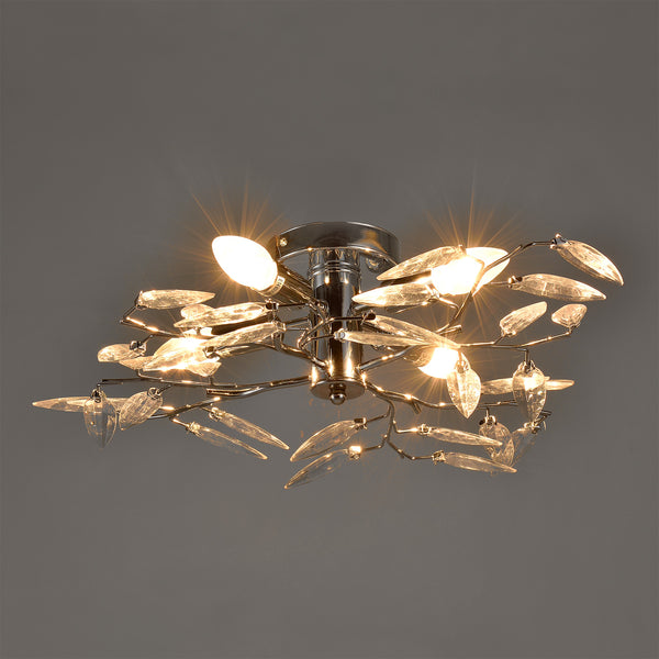 Deckenleuchte Kira 4x E14 Ø 47,5 x 15 cm Chromfarben/Silberfarben lux.pro
